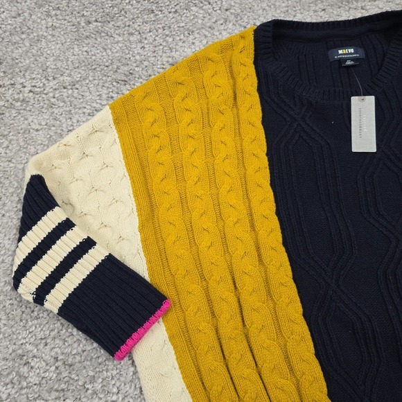 Maeve Sweater Womens Medium Petite Colorblock Cable Knit Oversized Anthropologie - Picture 4 of 11